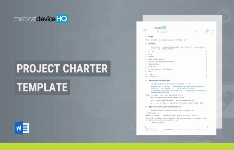 Project charter template (Medical device)