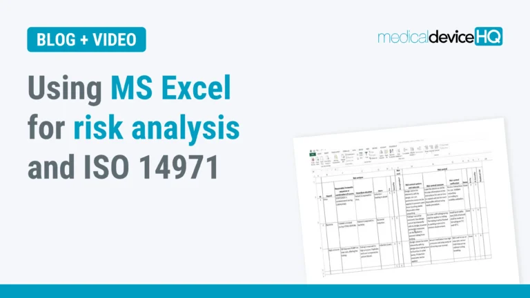 Using MS Excel for risk analysis and ISO 14971