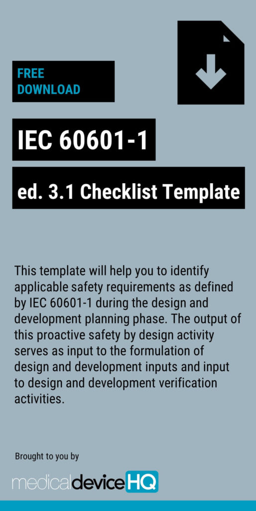 Free Download IEC-60601-1-3.1 Checklist Template download description