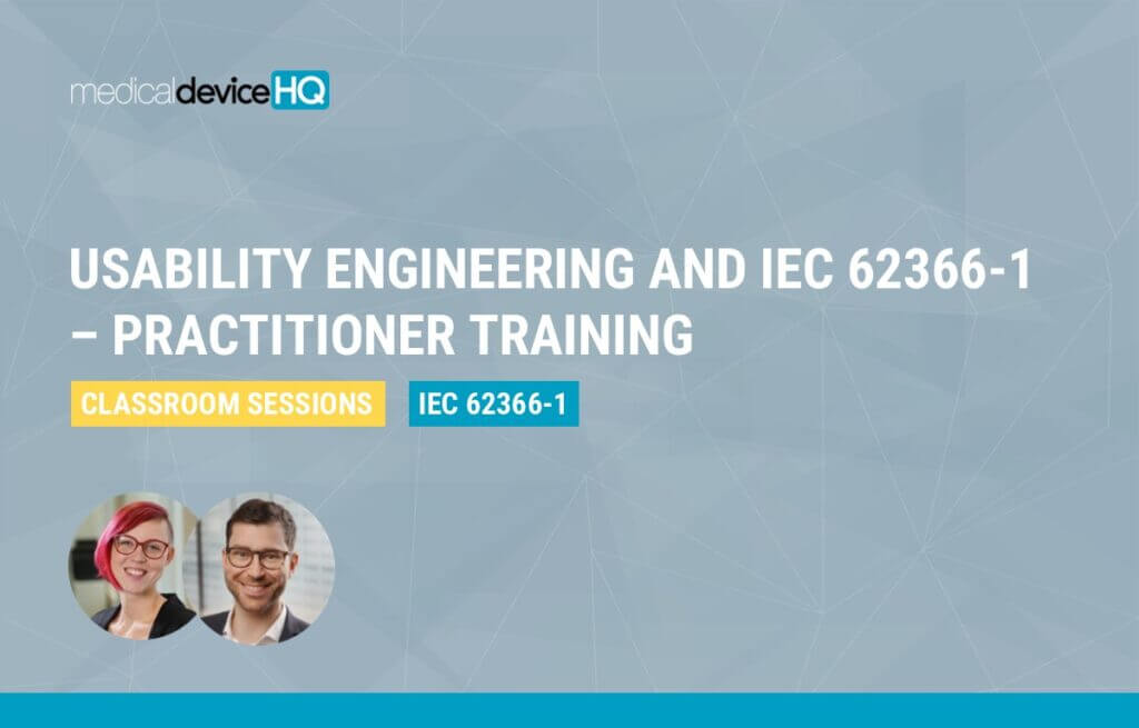 Usability engineering and IEC 62366-1 classroom sessions