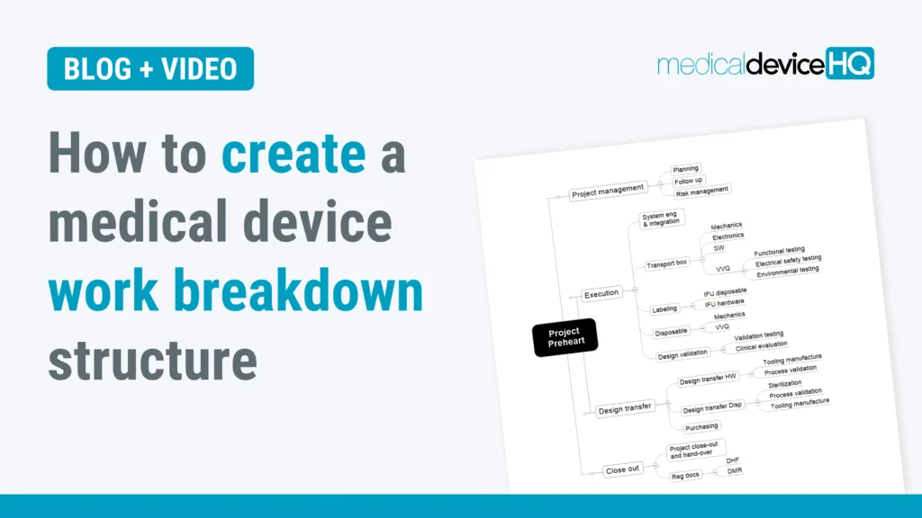 How to create a medical device work breakdown structure blog post feature image