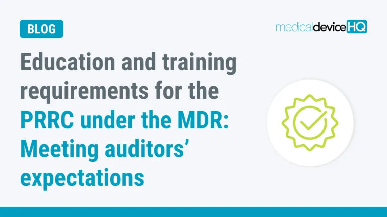 Education and training requirements for the PRRC under the MDR meeting auditors expectations