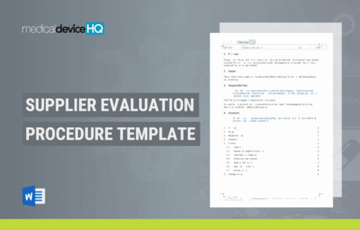 Supplier Evaluation Procedure Template (ISO 13485, Medical Device)