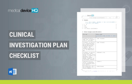 Clinical investigation plan checklist (CIP)