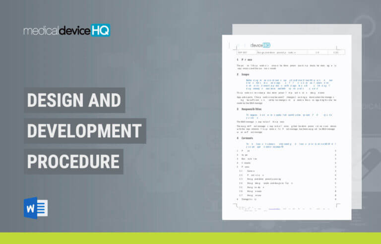 Design and development procedure template