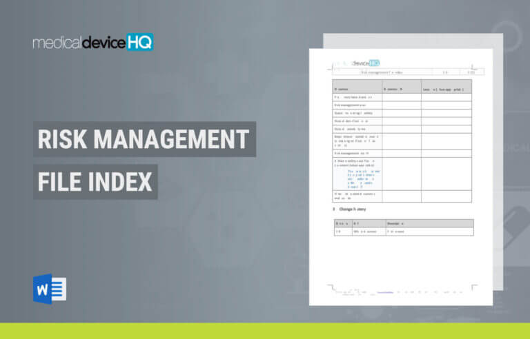 Risk management file index template