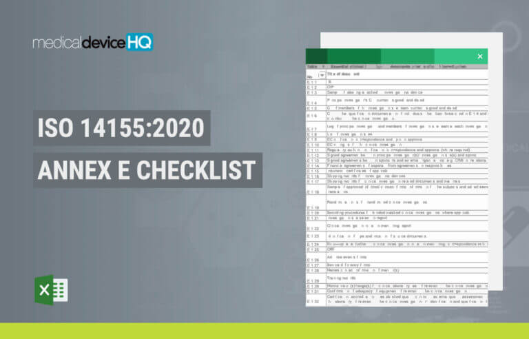 ISO 14155:2020 Annex E checklist
