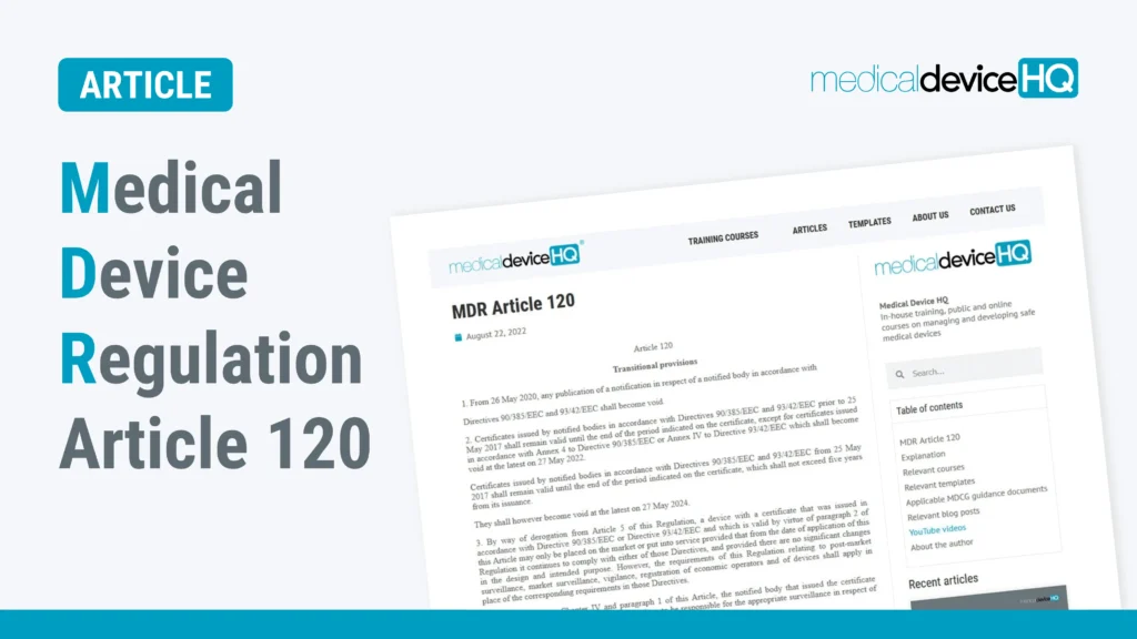 MDR article 120 feature image