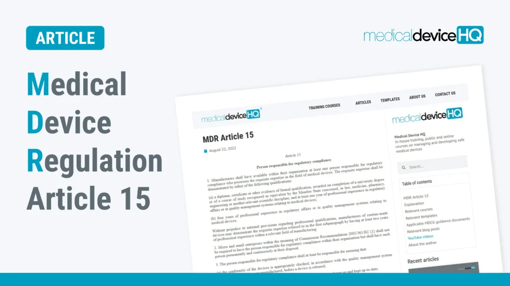 MDR article 15 feature image